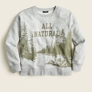 NWT J CREW University terry "All natural" crewneck sweatshirt size small